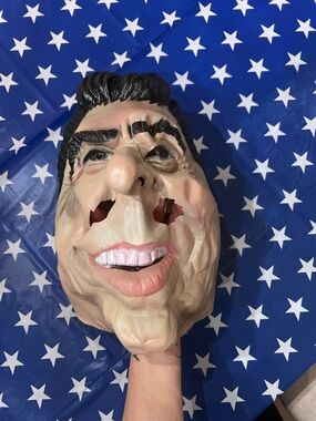 Ronald Reagan Caricature Face Mask